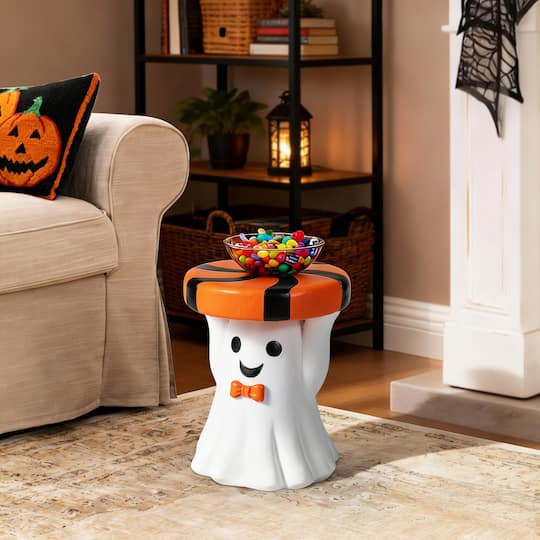 Glitzhome® 14.75" Halloween MGO Ghost Stool